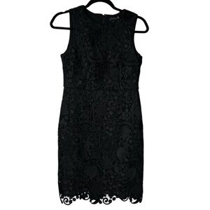 Ann Taylor Petite Dress Womens SZ 4 Black Lace Sheer Whimsygoth Romantic Classic